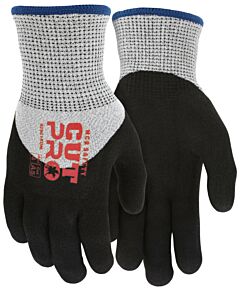 Mcr Safety 92901Kds Gloves, Cut Pro A5, 13 Gauge, Gray Hppe/Syn Shell, Black Foam Nitrile 3/4 Dip, Cut A5, Abrasion 4, Puncture 3, Size Small