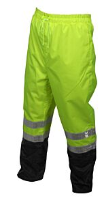 Mcr Safety 598Spwx2 "Luminator", Class E, Waist Pant, 2” White Vinyl Reflexite Material, Lime W/Black Shading, Size 2X-Large