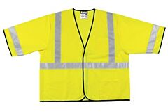 Mcr Safety Vcl3Slxl Class 3, Poly Solid Safety Vest, 2" Silver Stripe, Lime, Size X-Large