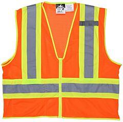 Mcr Safety Wccl2Ofrxl Class 2, Vest W/Dielectric Zipper, Limited Flammability, Orange, Size X-Large