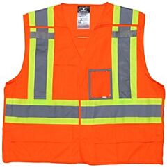 Mcr Safety Wccs2Box2 Class 2/Csa Z96, Polyester, Mesh, Breakaway, 4.5" Orange/Silver Stripe, Orange, Size 2X-Large