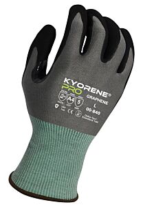 Armor Guys 00-840-L Cut Resistant Gloves, Gray Kyorene Pro Liner With Black Hct Foam Nitrile Palm, Thumbcrotch Reinforcement, Touch Screen, Ansi A4, Size Large
