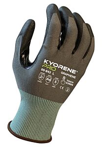 Armor Guys 00-843-Xl Cut Resistant Gloves, Gray Kyorene Pro Liner With Black Pu Palm Coating, Thumbcrotch Reinforcement, Touch Screen,Ansi A4, Size X-Large