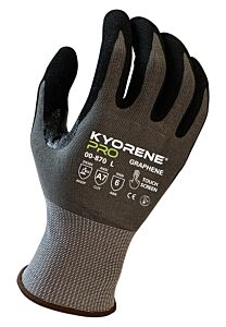 Armor Guys 00-870-Xs Cut Resistant Gloves, Gray Kyorene Pro Liner With Black Hct Foam Nitrile Palm, Thumbcrotch Reinforcement, Touch Screen, Ansi A7, Size X-Small