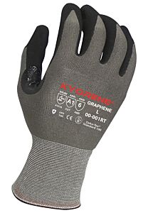 Armor Guys 00-001Rt-S General Purpose Gloves, Gray Kyorene Liner With Black Hct Foam Nitrile Palm, With Thumb Crotch Reinforcement, Size Small