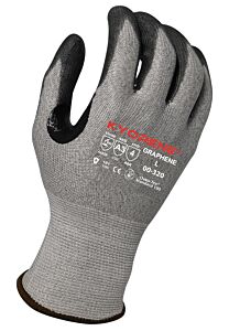 Armor Guys 00-320-Xs Cut Resistant Gloves, Gray Kyorene Liner With Black Pu Palm Coating And Reinforced Thumb Crotch, Ansi A3, Size X-Small