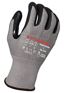 Armor Guys 00-450-S Cut Resistant Gloves, Gray Kyorene Liner With Black Hct Nano Foam Nitrile Palm Coating And Reinforced Thumb Crotch, Ansi A4, Size Small