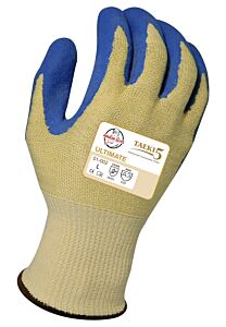 Armor Guys 01-002-M Cut Gloves, 10 Gauge, 100% Yellow Taeki5® Liner With Blue Latex Crinkle Palm Coating, Ansi A3, Size Medium