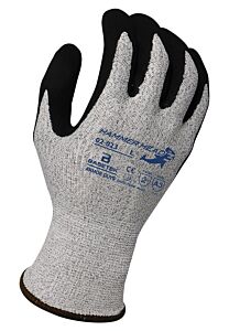 Armor Guys 02-023-Xs Cut Resistant Gloves, "Hammer Head 3" Salt & Pepper Hdpe Liner Foam Nitrile Palm, Ansi A3, Size X-Small