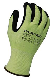 Armor Guys 02-025Hv-S Cut Gloves, 13 Gauge, Hi-Vis Yellow Hdpe Liner With Black Micro Foam Nitrile Palm Coating, Ansi A6, Size Small