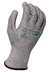 Armor Guys 02-028-M Cut Gloves, 13 Gauge, "Hammer Head 4" Salt & Pepper Hdpe Liner With Gray Pu Palm Coating, Ansi A4, Size Medium