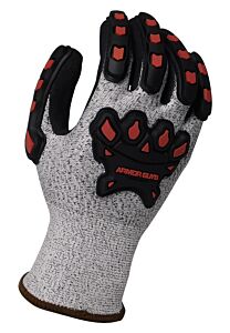 Armor Guys 02-030-M Cut Resistant Gloves, Salt And Pepper Hdpe Liner With Foam Nitrile Palm, Padded Palm And Back Of Hand Tpv, Ansi A3, Size Medium