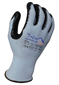 Armor Guys 04-302-S Gloves, 13 Gauge, Extraflex® Cut Resistant Light Blue Liner With Black Smooth Nitrile Palm Coating And Reinforced Thumb Crotch, Ansi A3, Size Small