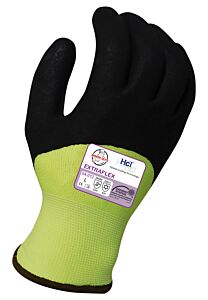 Armor Guys 04-012-M Winter Gloves, Extraflex Hi-Vis Yellow Nylon Liner With Black Hct Micro Foam Latex Palm And 3/4 Coating, Size Medium