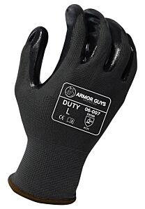 Armor Guys 06-007-S General Purpose Gloves, Gray Nylon Liner With Smooth Nitrile Palm Coating, Size Small