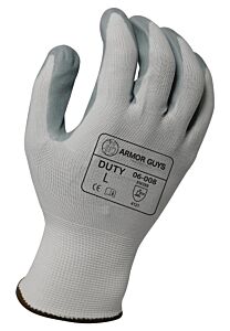 Armor Guys 06-008-M General Purpose Gloves, White Nylon Liner With Gray Foam Nitrile Palm Coating, Size Medium
