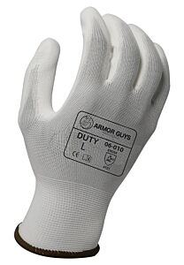 Armor Guys 06-010-L Cut Gloves, 13 Gauge, White Nylon Liner With White Pu Palm Coating, Size Large