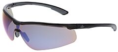 Mcr Safety Kd718B Safety Glasses, Kd7 Klondike, Black/Gray Temple, Blue Diamond Mirror Lens