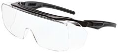 Mcr Safety Og210Pf Safety Glasses, Black Frame, Black/Gray Temple, Clear Max6® Lens
