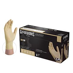 Ammex Ilhd46100 Gloveworks Ivory Latex Powder Free Industrial Gloves, 8 Mil, Size Large