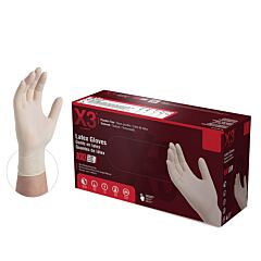 Ammex Lx348100 Ivory Latex Powder Free Industrial Gloves, 3 Mil, Size X-Large