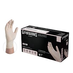 Ammex Tlf46100 Ivory Latex Powder Free Industrial Gloves, 5 Mil, Size Large