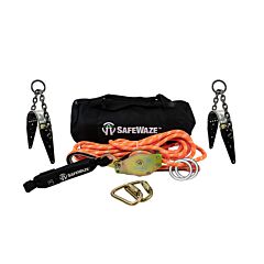 Safewaze 019-8009 60' Kernmantle Rope Horizontal Lifeline, Chain Anchors