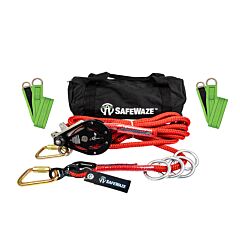 Safewaze 019-8013 60' 4-Person Rope Horizontal Lifeline, Cross Arm Straps