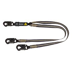 Safewaze 020-2040 Arc Flash 6' Energy Absorbing Lanyard, Aramid, Dual Leg, Dielectric Snap Hooks