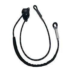 Safewaze 021-2066 6.5' Rope Positioning Lanyard, Rope Adjuster, No Connectors (B&W)