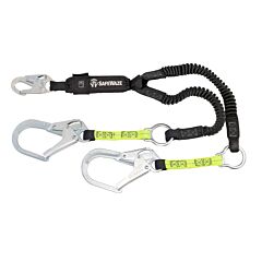 Safewaze Fs578 Pro 6' Stretch Energy Absorbing Lanyard, Rebar Hooks, Rescue Rings