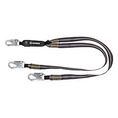 Safewaze Fs77330-Fr-Dl Welding 6' Energy Absorbing Lanyard, Dual Leg, Snap Hooks