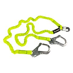 Safewaze Fs596-Alu Pro 6' Stretch Internal Energy Absorbing Lanyard, Dual Leg, Aluminum Rebar Hooks