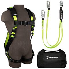 Safewaze Fs141-D-L/Xl Pro Combo Kit With Full Body Harness: 1D, Mb Chest, Tb Legs, Size Large/X-Large, Pro 6' Lanyard: Dual Leg, Snap Hooks , 13" Duffle Bag