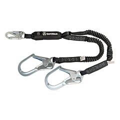 Safewaze Fs576 Pro 6' Stretch Energy Absorbing Lanyard, Dual Leg, Rebar Hook
