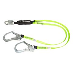 Safewaze Fs566-4 Pro 4' Energy Absorbing Lanyard, Dual Leg, Rebar Hook