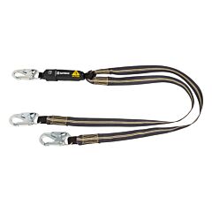 Safewaze 020-2044 Arc Flash 6' Energy Absorbing Lanyard, Aramid, Dual Leg, Snap Hooks