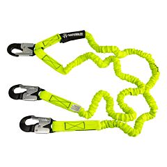 Safewaze Fs591-Alu Pro 6' Stretch Internal Energy Absorbing Lanyard, Dual Leg, Aluminum Snap Hooks