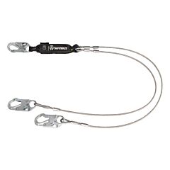Safewaze Fs561-Ca Pro 6' Cable Energy Absorbing Lanyard, Dual Leg, Snap Hooks