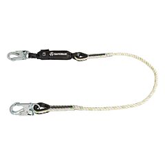 Safewaze Fs33215 Pro 6' Rope Energy Absorbing Lanyard, Snap Hooks