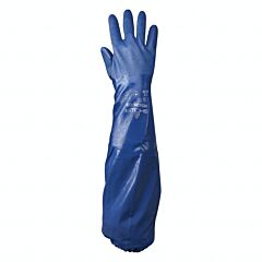 Showa Best Nsk26-08 Nitrile Gloves 26" Sz8 Blue Gauntlet Rough Grip Intrlck