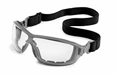Gateway Safety 22St79 Silverton Safety Glasses, Gray Frame, Black Head Strap, Clear Fx2 Anti-Fog Lens