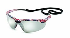 Gateway Safety 28Us8M Conqueror Safety Glasses, Old Glory Camo Frame, Silver Mirror Lens