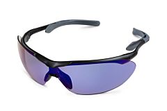 Gateway Safety 35Bk9M Flight Safety Glasses, Black Frame, Gray Temple Tips, Blue Mirror Lens