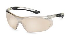 Gateway Safety 37Bk0M Parallax Safety Glasses, Clear Temples, Black Flex, Clear In/Out Mirror Lens