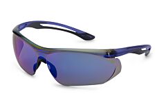Gateway Safety 37Gy9M Parallax Safety Glasses, Blue Temples, Gray Flex, Blue Mirror Lens