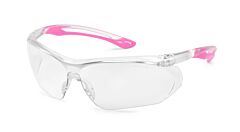 Gateway Safety 37Pk80 Parallax Safety Glasses, Clear Temples, Pink Flex, Clear Lens