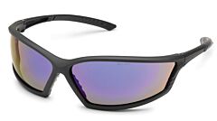 Gateway Safety 41Gb9M 4X4 Safety Glasses, Black Frame, Blue Mirror Lens