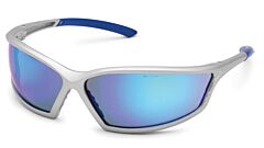 Gateway Safety 41Sl3M 4X4 Safety Glasses, Silver Sport Frame, Horizon Blue Mirror Lens