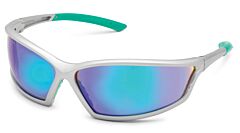 Gateway Safety 41Sl4M 4X4 Safety Glasses, Silver Sport Frame, Iridescent Green Mirror Lens